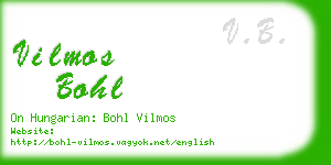 vilmos bohl business card